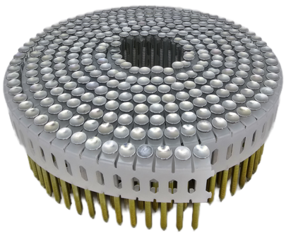 Coilnagels cuphead 2,5 x 50 IN-tape 0&ordm; Ring/Verzinkt Doos a 9.750 stuks