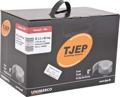 Tjep Coilnagels ZE21/40 IN-tape recht Ring/Thermisch verzinkt Doos a 1.950 stuks