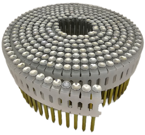 Coilnagels cuphead 2,5 x 50 IN-tape 0º Ring/Verzinkt Doos a 9.750 stuks