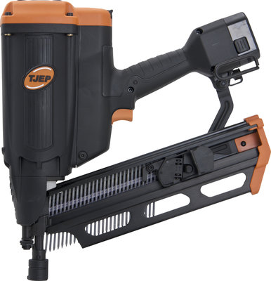 Tjep FH 21/90 GAS 2G Rondkop stripnageltacker 21º  50-90 mm met 2 batterijen en lader in koffer