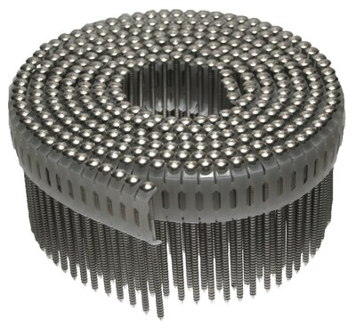Coilnagels 2,5 x 65 Paslode/Duo-Fast 0º tape Ring/RVS A2 Lenskop Doos a 7.800 stuks