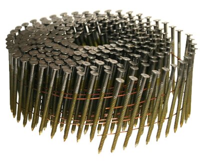 Coilnagels 2,3 x 55 Draad gebonden 15/16º Ring/Blank Doos a 10.500 stuks