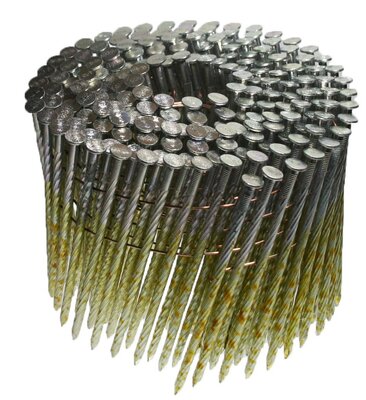 Coilnagels 3,1 x 90 Draad gebonden 15/16º Schroef /Verz. Doos a 3.600 stuks
