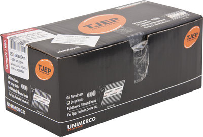 Tjep DE 25/50 Stripnagels Rond kop 34º Zwart Thermisch verzinkt voor Decra Doos a 1.200 stuks