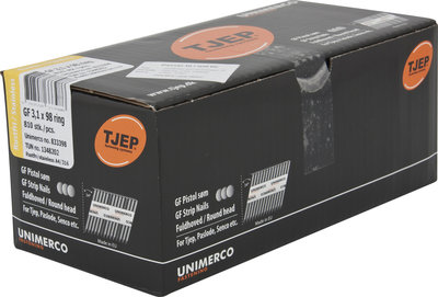 Tjep GF 31/98 Stripnagels Rond kop 34º Ring/RVS A4 Doos a 810 stuks