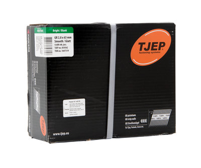 Tjep GR28/63 Stripnagels D-kop 34º Glad/Blank Doos a 4.600 stuks