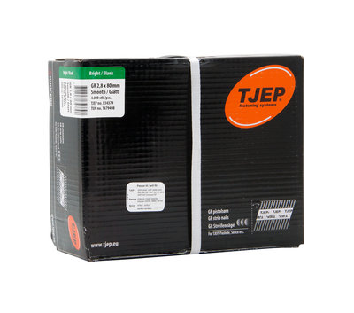 Tjep GR28/80 Stripnagels D-kop 34º Glad/Blank Doos a 4.000 stuks