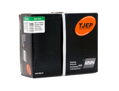 Tjep GR31/90 Stripnagels D-kop 34º Glad/Blank Doos a 3.000 stuks