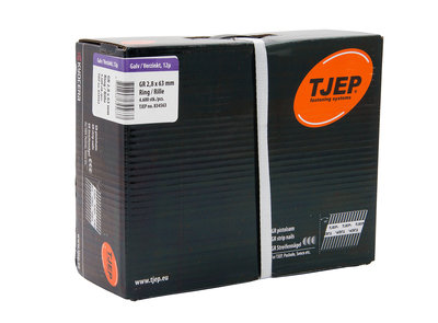 Tjep GR28/63 Stripnagels D-kop 34º Ring/Verzinkt Doos a 4.600stuks