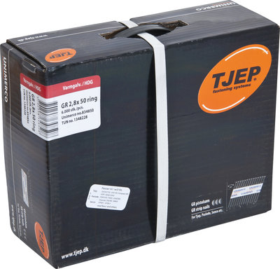 Tjep GR28/50 Stripnagels D-kop 34º Thermisch verzinkt Jumbo Doos a 6.000 stuks