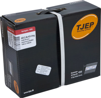 Tjep GR28/63 Stripnagels D-kop 34º Thermisch verzinkt Jumbo Doos a 4.600 stuks