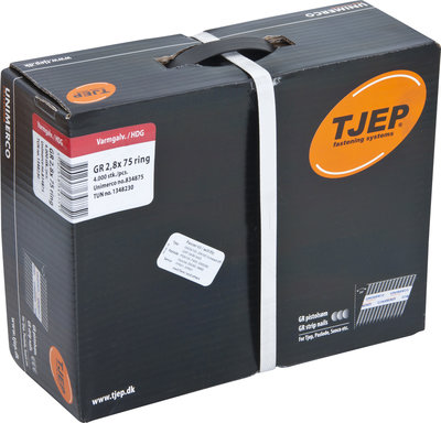 Tjep GR28/75 Stripnagels D-kop 34º Thermisch verzinkt Jumbo Doos a 4.000 stuks