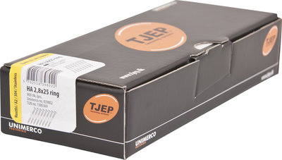 Tjep HA28/25 Stripnagels haften 22º Ring/RVS A2 Doos a 900 stuks