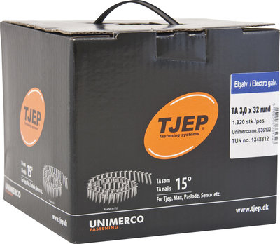 Tjep Coilnagels TA 30/32 Asfaltnagels 15/16º Ring/Verzinkt Doos a 1.920 stuks