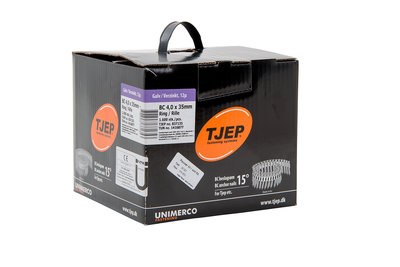Tjep Coilnagels BC40/35 Tape gebonden ankernagels 15/16º Ring/Verzinkt Doos a 1.600 stuks