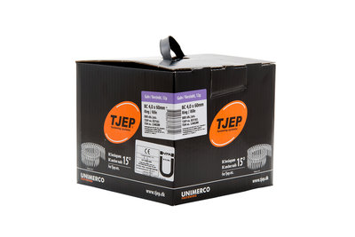 Tjep Coilnagels BC40/60 Tape gebonden ankernagels 15/16º Ring/Verzinkt Doos a 800 stuks