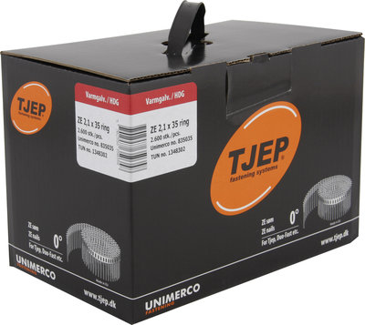 Tjep Coilnagels ZE21/35 IN-tape recht Ring/Thermisch verzinkt Doos a 2.600 stuks