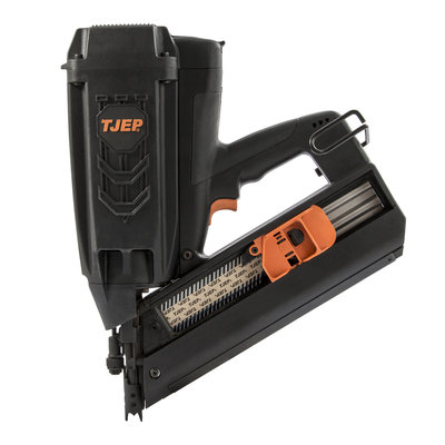 TJEP GRF 34/100 Excellent GAS-3G D-Kop Stripnageltacker 34º  50-100 mm met 2 batterijen en lader in koffer