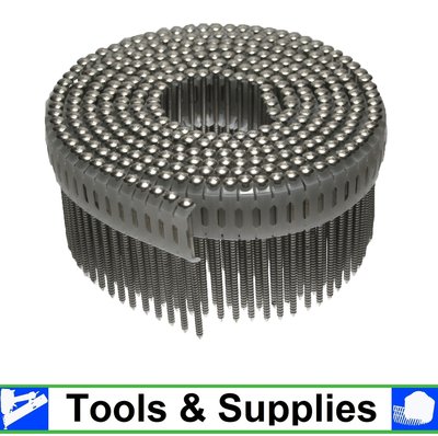 Coilnagels 2,5 x 65 Paslode/Duo-Fast 0º tape Ring/RVS A2 Lenskop Rol a 325 stuks